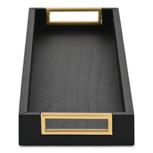 Load image into Gallery viewer, 24" Solid Wood Handmade Vanity Tray With Handles - Black