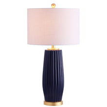 Load image into Gallery viewer, Table Lamp With Drum Shade - Navy Blue
