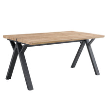 Load image into Gallery viewer, Wood Textured Dining Table With A Frame Legs.Density Board Sticker Pipe Spraying, Suitable For Various Occasions Such As Living Rooms - Black