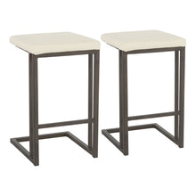 Load image into Gallery viewer, Roman - Industrial Counter Stool (Set of 2) - Antique Metal / Cream