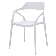 Load image into Gallery viewer, Open Back Dining Arm Chairs Heavy Duty Plastic (Set of 4) - White