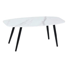 Load image into Gallery viewer, 43" Faux Marble And Steel Coffee Table - White And Black