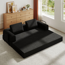 Load image into Gallery viewer, Convertible Sleeper Sofa Bed With Cylindrical Pillow, Fixed Shape Frame