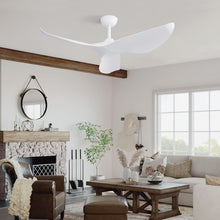 Load image into Gallery viewer, Ceiling Fan Without Light, DC Motor Remote Control Fan For Indoor / Outdoor Use - White