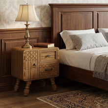 Load image into Gallery viewer, 37" Solid Wood Console Accent Cabinet With Single Door Two Drawers - Sepia