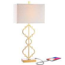 Load image into Gallery viewer, Geometric Table Lamp With Shade - Gold