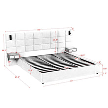 Load image into Gallery viewer, Upholstered Hydraulic Platform Bed With Storage Shelves, Reading Lamps, USB Port