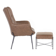 Load image into Gallery viewer, Izzy - Industrial Lounge Chair & Ottoman Set