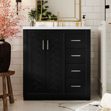Load image into Gallery viewer, Bathroom Vanity With Sink, Storage Cabinet, Freestanding Set With 3 Drawers & Soft Closing Doors