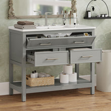 Load image into Gallery viewer, Bathroom Vanity With Ceramic Sink, Tip Out Tray & 2 Full Extension Drawers