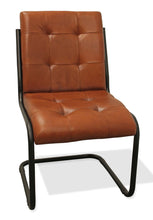 Load image into Gallery viewer, Tufted Upholstered Leather Dining Side Chair - Black / Cinnamon