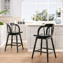 Load image into Gallery viewer, Breda - Turned Bubble Spindle Low Back Counter Stool - Black