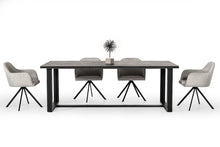 Load image into Gallery viewer, Solid Wood Metal Sled Base Dining Table - Black