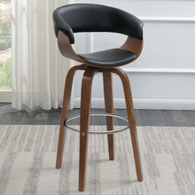 Load image into Gallery viewer, Swivel Bar Stool Elegant Design With Upholstery - Walnut