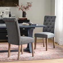 Load image into Gallery viewer, Contemporary Dining Chair (Set of 2) With Button Tufted Design - Charcoal