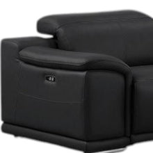 Load image into Gallery viewer, Leather Modular L-Shaped Eight Piece Corner Sectional With Console - Black