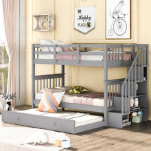 Load image into Gallery viewer, Stairway Bunk Bed With Storage And Guard Rail For Bedroom