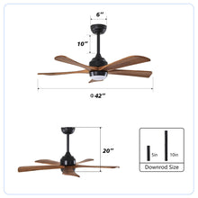 Load image into Gallery viewer, 5 Blades Ceiling Fan With Lights Remote Control - Matte Black