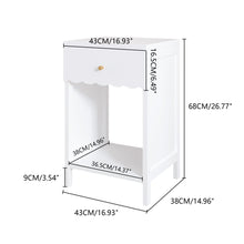 Load image into Gallery viewer, Nightstand With Drawer And Open Shelf, Scalloped Edge Bedside Table