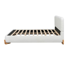 Load image into Gallery viewer, Queen Size Upholstered Bed With Slat Support - White