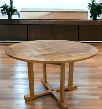 Load image into Gallery viewer, 48" Round Solid Teak Wood Dining Table - Brown