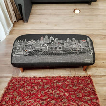 Load image into Gallery viewer, Wool Ottoman - Black / Brown