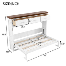 Load image into Gallery viewer, Twin Size Murphy Bed With 3 Drawers - White
