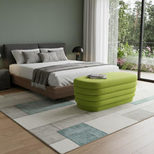 Load image into Gallery viewer, Velvet Tufted Oval Ottoman - Green