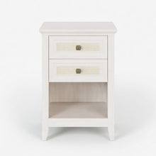 Load image into Gallery viewer, Nightstand With 2 Drawers & Shelf - White