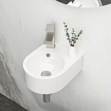 Load image into Gallery viewer, Modern Rectangle Wall Mount Bathroom Sink With Single Faucet Hole - White
