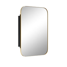 Load image into Gallery viewer, Metal Framed Bathroom Vanity Mirror With Cabinet - Gold