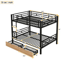 Load image into Gallery viewer, Full Size Convertible Bunk Bed With 2 Drawers Durable - Black