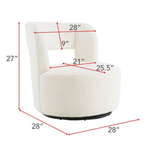 Load image into Gallery viewer, Swivel Comfy Round Barrel Chair With Soft Teddy Fabric For Living Room