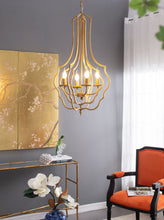 Load image into Gallery viewer, 4 Light Chandelier, Hanging Light Fixture With Adjustable Chain For Kitchen, Bulb Not Included - Gold