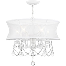 Load image into Gallery viewer, 19" Five Light Dimmable Chandelier With Shades - White