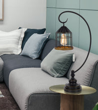 Load image into Gallery viewer, Metal Table Lamp With Bronze Cage Shade - Bronze