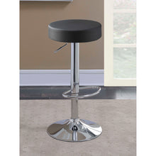 Load image into Gallery viewer, Adjustable Hydraulic Bar Stool With Base And Padded Seat - Black / Silver