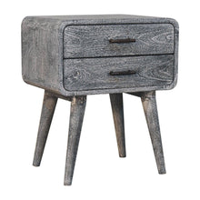 Load image into Gallery viewer, 22" Solid Wood Distressed Two Drawer Nightstand - Gray