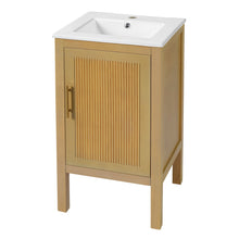 Load image into Gallery viewer, Bathroom Cabinet With Sink, Adjustable Shelf, Soft Closing Hinges - Natural Wood