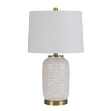 Load image into Gallery viewer, Metal Table Lamp With White Drum Shade - Ivory