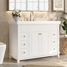 Load image into Gallery viewer, Bathroom Vanity With Sink, 6 Soft Close Drawers & Double Doors - White