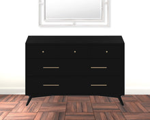 Load image into Gallery viewer, Solid Wood Seven Drawer Double Dresser - Black