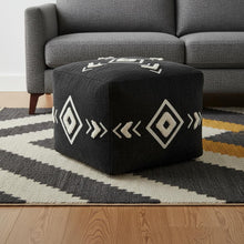 Load image into Gallery viewer, Cotton Ottoman Square - Black