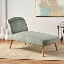 Load image into Gallery viewer, Fabric Chaise Lounge With Rubberwood Frame - Slate