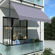 Load image into Gallery viewer, Manual Retractable Patio Awning, UV Resistant Sun Shade With No Drill Installation
