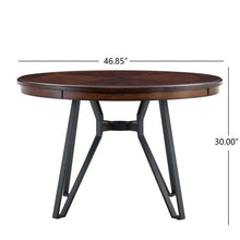 Load image into Gallery viewer, Mid Century Modern Round Dining Table With Metal Legs And Open Shelf