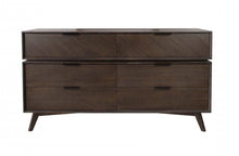 Load image into Gallery viewer, Six Drawer Double Dresser - Dark Brown
