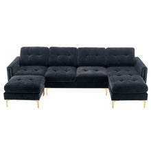 Load image into Gallery viewer, Modern L - Shape Convertible Sectional Sofa With Movable Ottoman