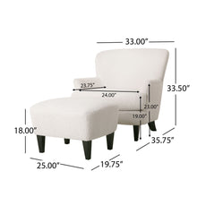 Load image into Gallery viewer, Boucle Fabric Upholstered Living Room Set With Tapered Legs - Cream - Cream