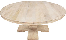 Load image into Gallery viewer, 70" Rounded Solid Wood Pedestal Base Dining Table - Brown